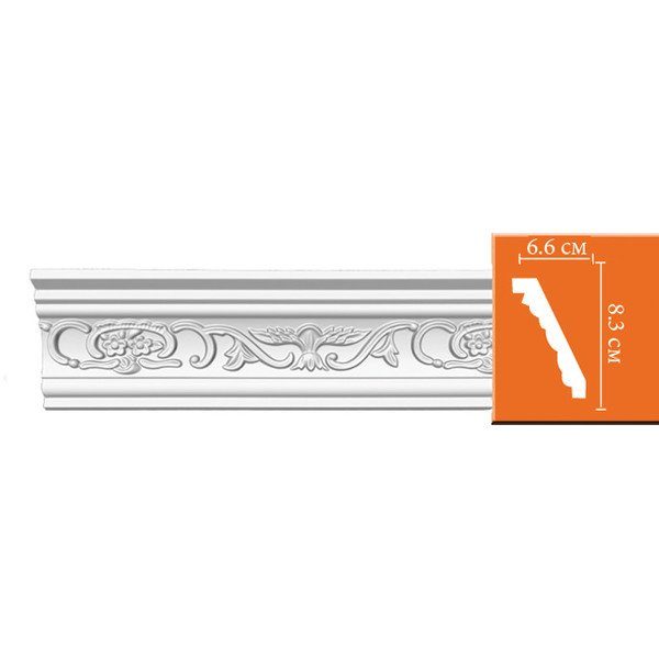 Потолочный плинтус с орнаментом Decomaster 95036 гибкий