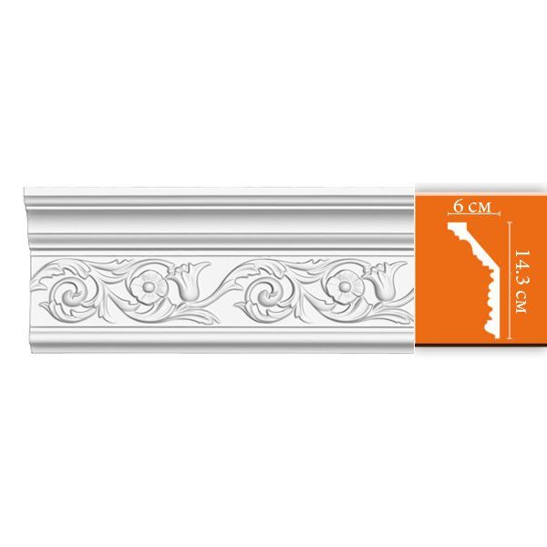 Потолочный плинтус с орнаментом Decomaster DT 303 гибкий