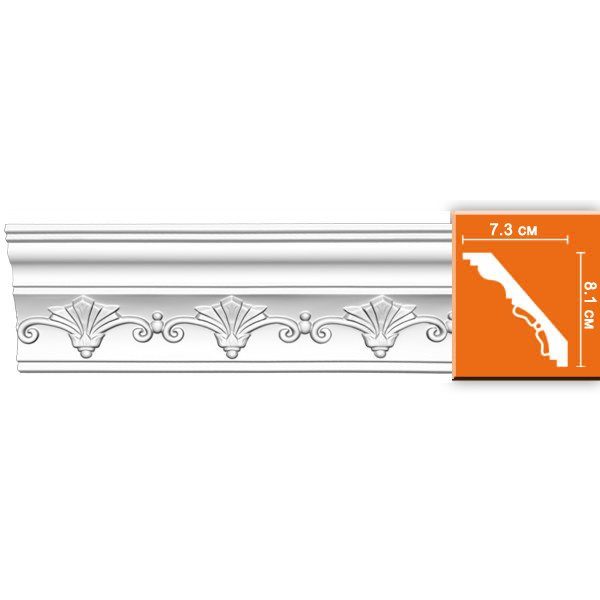 Потолочный плинтус с орнаментом Decomaster DT 9854