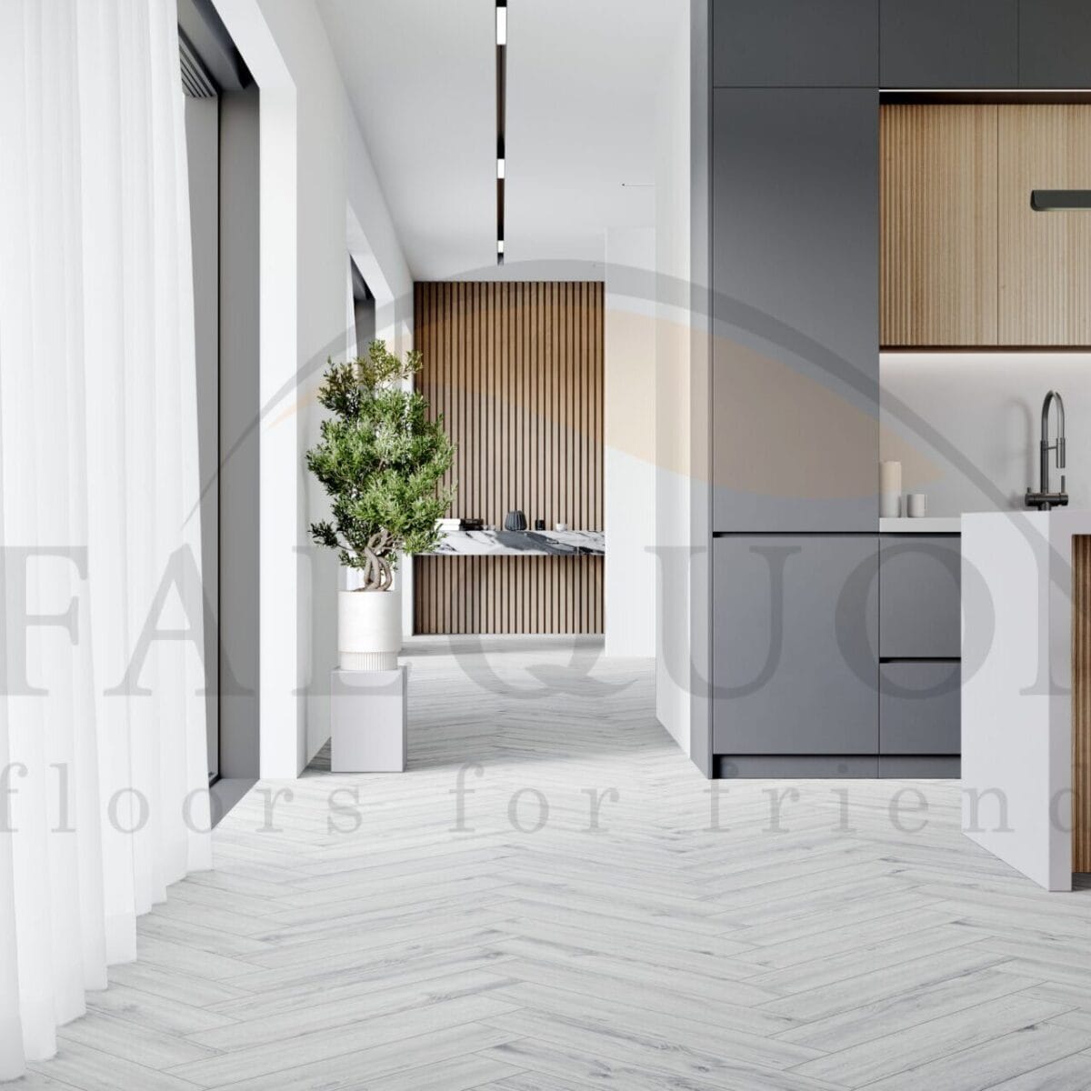 Кварц-винил The Floor Herringbone P1007 Ice Oak HB — изображение 2